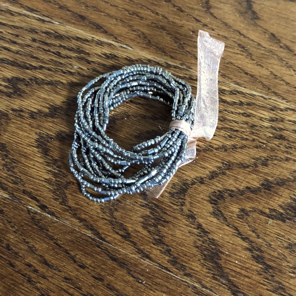 Gunmetal Grey Beaded Bracelets